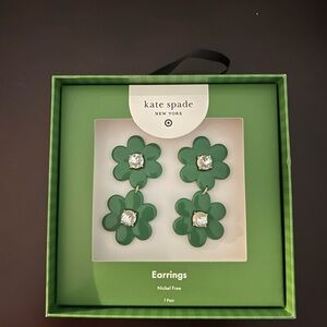 NWT Kate Spade Target Collab Green Flower Earrings
